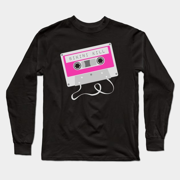 Bikini Kill Riot Grrrl White Cassette Long Sleeve T-Shirt by Jigsaw Youth